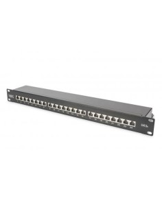 Patch Panel 19" Cat6A, apantallado1U, 24-port, 8P8C, negro.