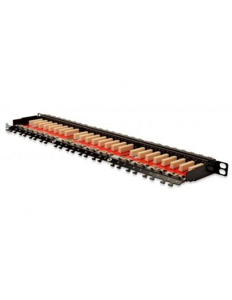 Patch panel 19" 24 RJ45,CAT 6A, apantallado 0.5 U
