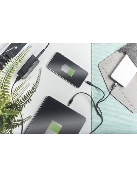 Cable de carga 3 en 1, USB-A - Lightning + Micro USB + USB-C