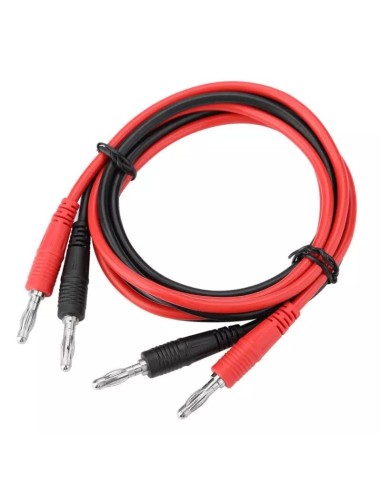 CABLE CONEXION M/M 2 BANANAS ROJAS & 2 BANANAS NEGRAS 4mm