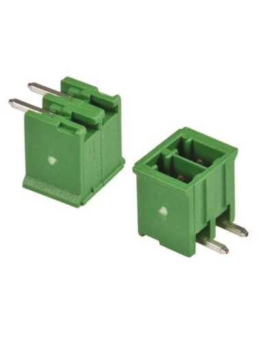 REGLETA BORNE DESMONTABLE MACHO PCB ACODADA 2 CTS 3.5mm