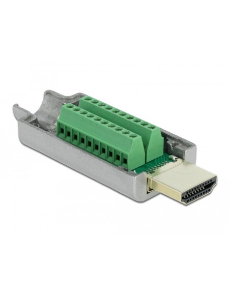 HDMI-A adaptador macho a bloque de terminales con carcasa metálica