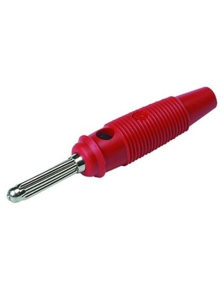 BANANA HIRSCHMAN MACHO 4MM 16A 60V ROJA
