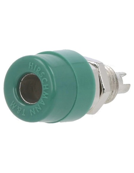 BANANA HIRSHMANN HEMBRA 4MM CHASIS 60V 32A VERDE