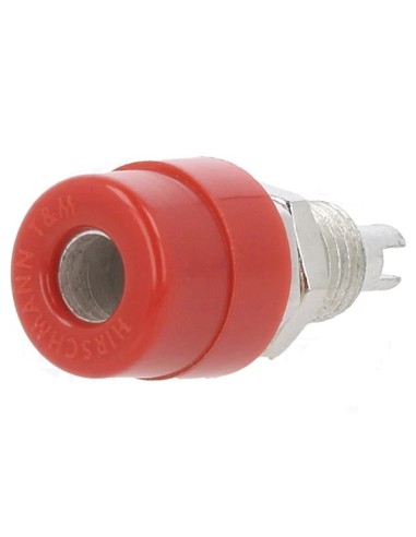 BANANA HIRSHMANN HEMBRA 4MM CHASIS 60V 32A ROJA