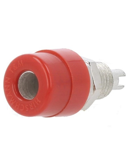 BANANA HIRSHMANN HEMBRA 4MM CHASIS 60V 32A ROJA