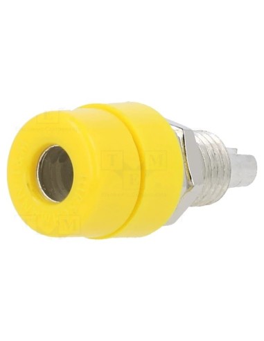 BANANA HIRSHMANN HEMBRA 4MM CHASIS 60V 32A AMARILLA