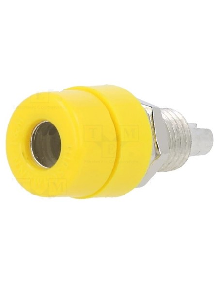 BANANA HIRSHMANN HEMBRA 4MM CHASIS 60V 32A AMARILLA