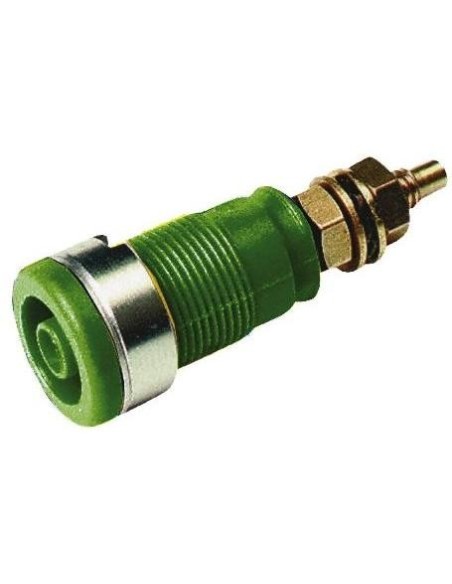 BANANA HIRSHMANN HEMBRA M4 CHASIS 32A 1KV VERDE