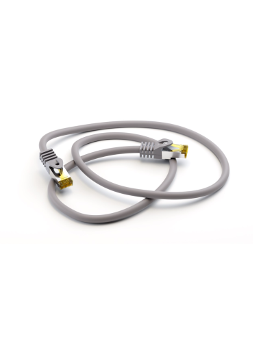 Cable RJ45 0.25mts Cat7 S/FTP gris