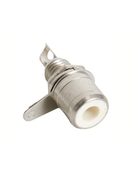 BASE RCA HEMBRA PARA CHASIS  METAL BLANCA