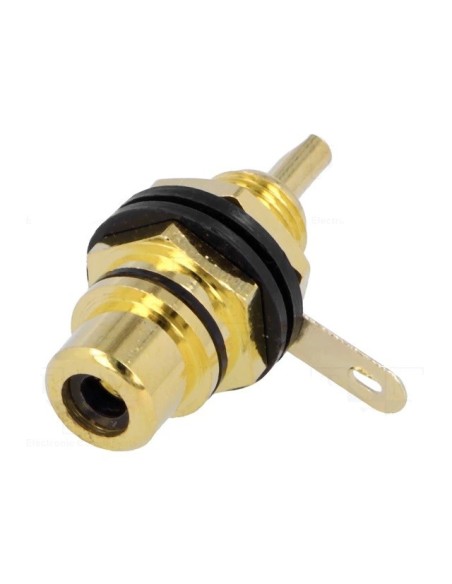 BASE RCA AISLADA DORADA PARA CHASIS NEGRA