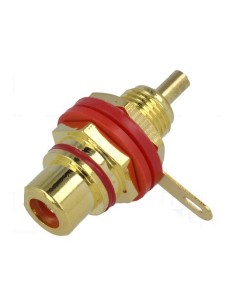 BASE RCA AISLADA DORADA  PARA CHASIS ROJA