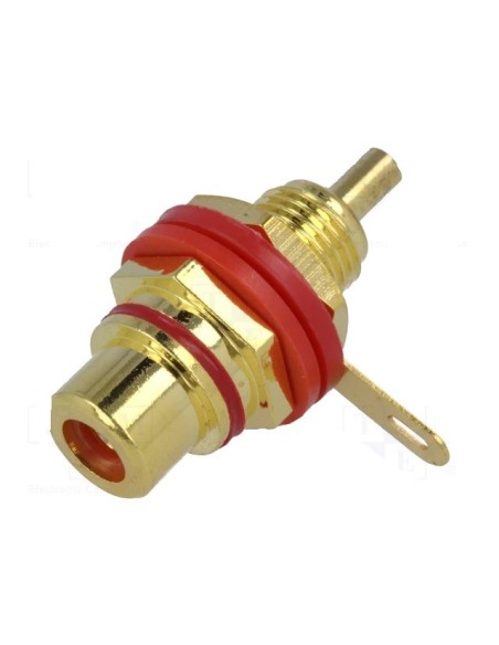 BASE RCA AISLADA DORADA  PARA CHASIS ROJA