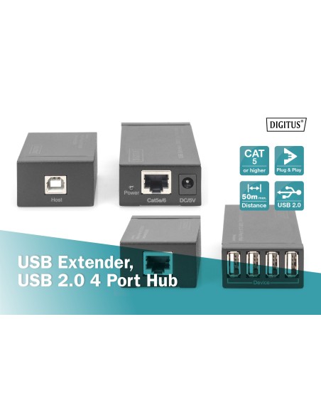 Extensor USB, hub USB 2.0 de 4 puertos