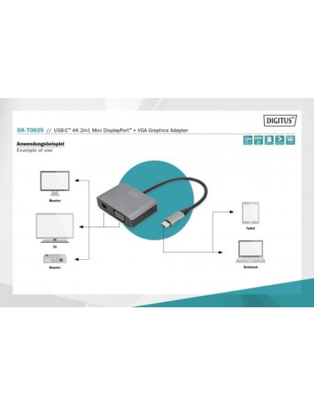 Adaptador gráfico USB Type-C™ 4K 2 en 1 Mini DisplayPort + VGA