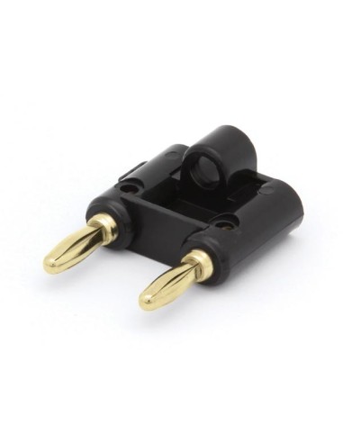 ADAPTADOR DOBLE BANANA MACHO A DOBLE BANANA HEMBRA 4MM NEGRO 60V 15A