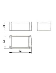 CAJA RETEX SERIE 102 TAPA TRANSPARENTE 220X140X90 GRIS 2
