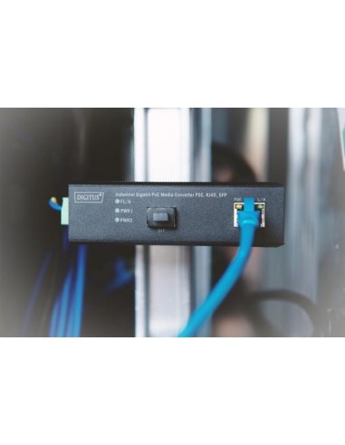 Conversor de medios Gigabit PoE industrial PSE, RJ45, SFP