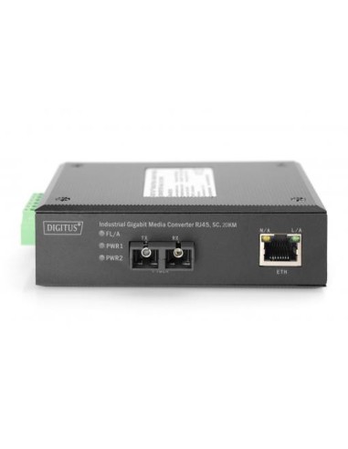 Convertidor de medios industrial Gigabit RJ45, SC 20km