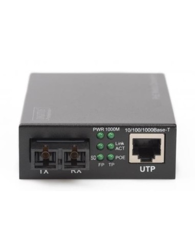 Convertidor de medios Gigabit PoE, RJ45 / SC, MM, PSE