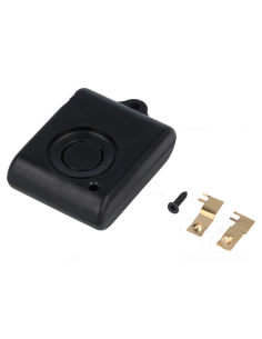 CAJA MINIATURA NEGRA MANDO 50x36x14mm 1 BOTON CON TORNILLO