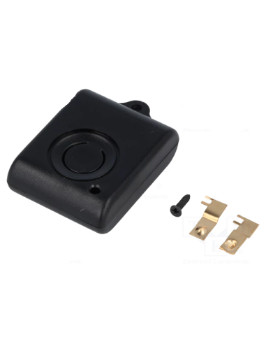 CAJA MINIATURA NEGRA MANDO 50x36x14mm 1 BOTON CON TORNILLO
