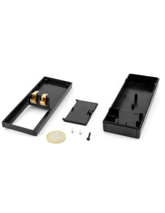 CAJA UNIVERSAL PLASTICO NEGRA 127x47x23mm CON PORTAPILAS DE 9V 2