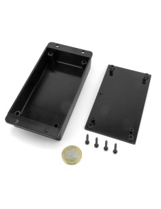 CAJA DE PARED ABS NEGRA 133x69x23mm CON ALETAS 2