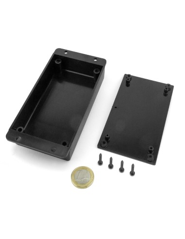 CAJA DE PARED ABS NEGRA 133x69x23mm CON ALETAS