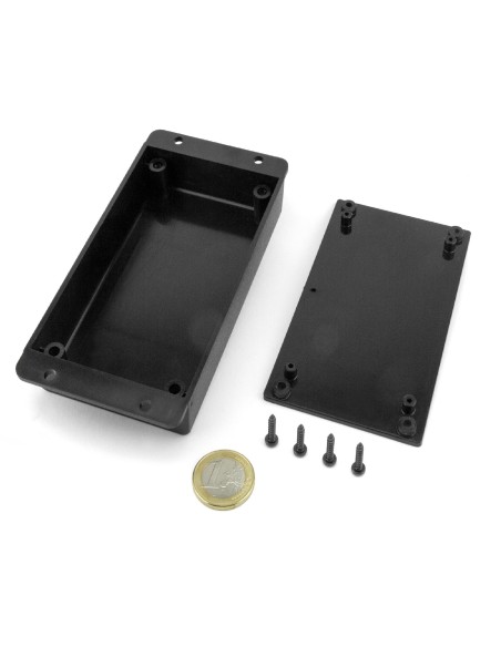 CAJA DE PARED ABS NEGRA 133x69x23mm CON ALETAS