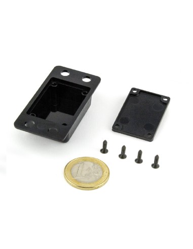 CAJA DE PARED ABS NEGRA 63X32X20mm CON ALETAS