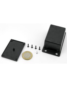 CAJA DE PARED NEGRA 76x42x25xmm CON ALETAS 2