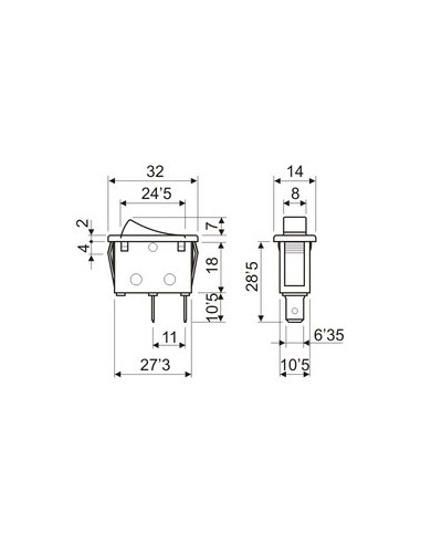 INTERRUPTOR LUMINOSO BASCULANTE VERDE