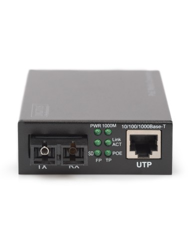 Convertidor de medios Gigabit PoE, RJ45 / SC, SM, PSE