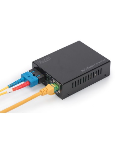 Convertidor de medios Gigabit PoE, RJ45 / SC, SM, PSE