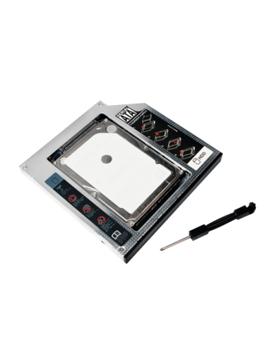 Caja Caddy de disco duro SATA para unidades de 12.7 mm de altura