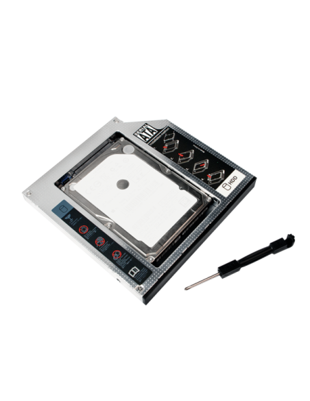 Caja Caddy de disco duro SATA para unidades de 12.7 mm de altura