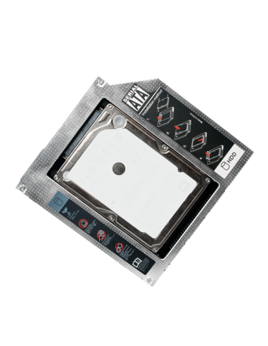 Caja Caddy de disco duro SATA para unidades de 12.7 mm de altura