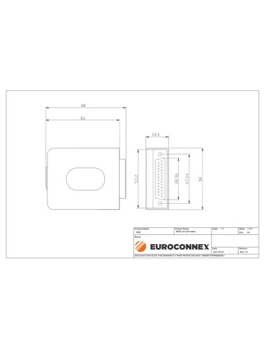 Conector DB25 Hembra con terminales
