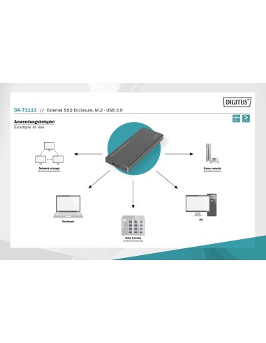 Carcasa SSD externa, M.2 - USB 3.0