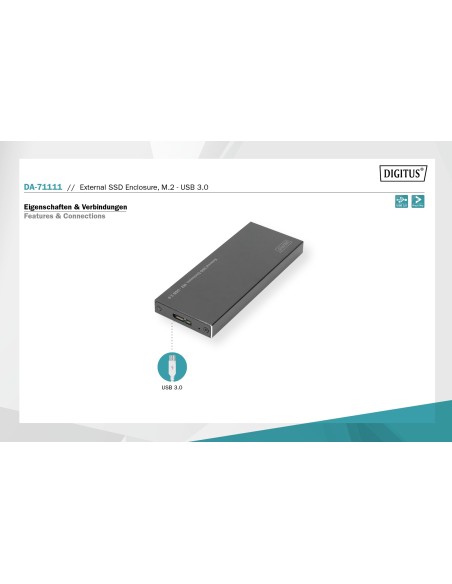 Carcasa SSD externa, M.2 - USB 3.0