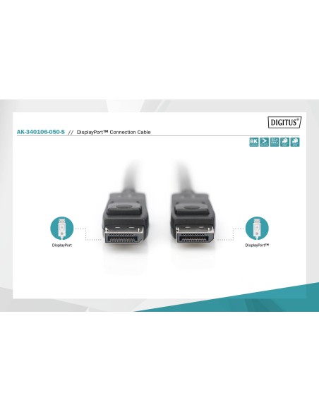Cable de conexión DisplayPort, 5 mts.