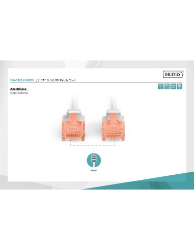 Latiguillo CAT 6 U-UTP 25,00 m color gris