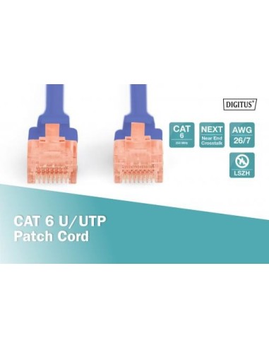 Latiguillo CAT 6 U-UTP, 1,00 m, color azul