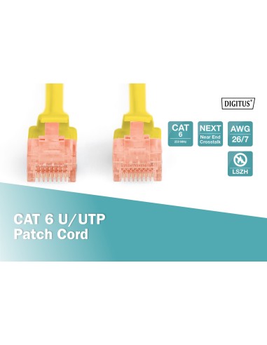Latiguillo CAT 6 U-UTP, longitud 5,00 m, color amarillo