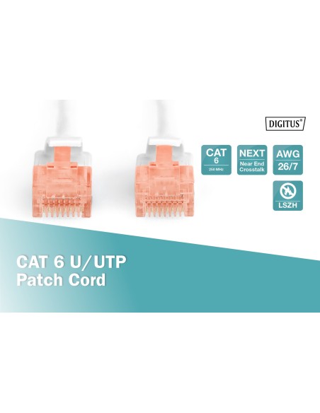 Latiguillo CAT 6 U-UTP, longitud 5,00 m, color blanco
