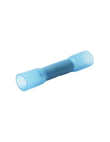 Bolsa de 100 empalmes cable-cable, aislante, con termoretráctil 2.3mm azul