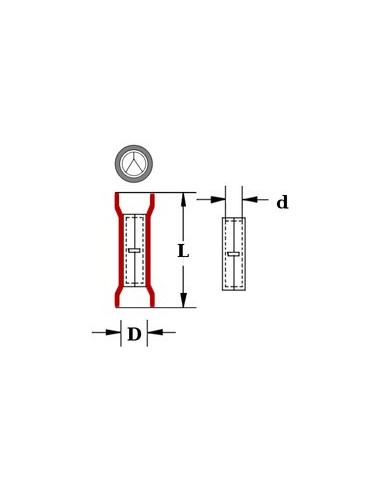 Bolsa de 100 empalmes cable-cable, aislante, con termorretráctil 1.7mm rojo