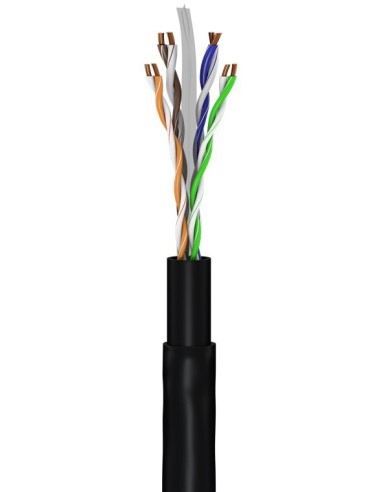 Cable de conexión exterior CAT 6, 15 metros, U/UTP, negro